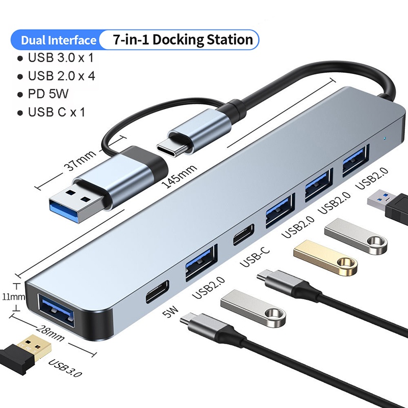 Usb Hub 7 Port - Hub adattatore extender USB C 7