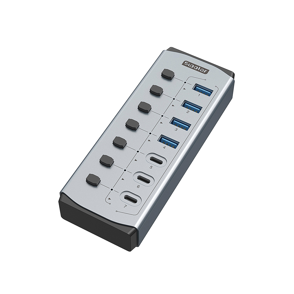 Usb Hub 7 Port - Hub USB Sipolar con Ricarica BC1.2,