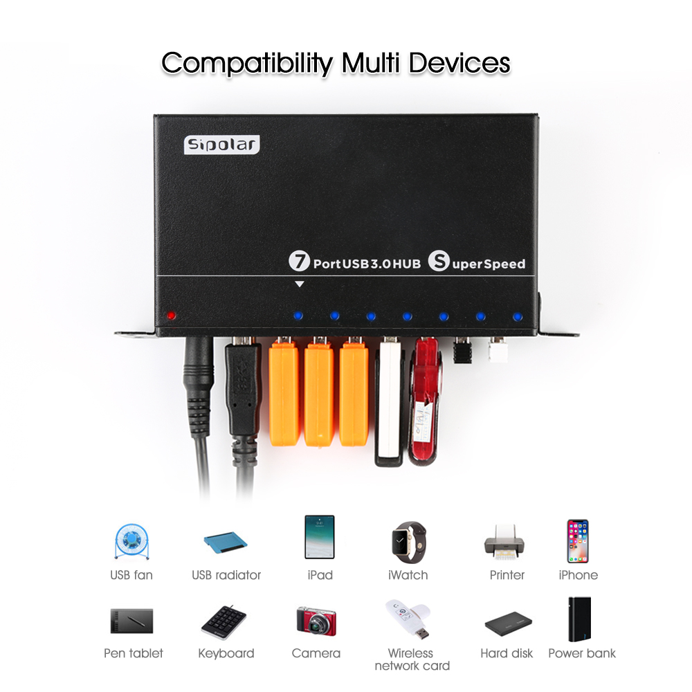 Usb Hub 7 Port - Hub USB 3.0 Industriale A-173 a