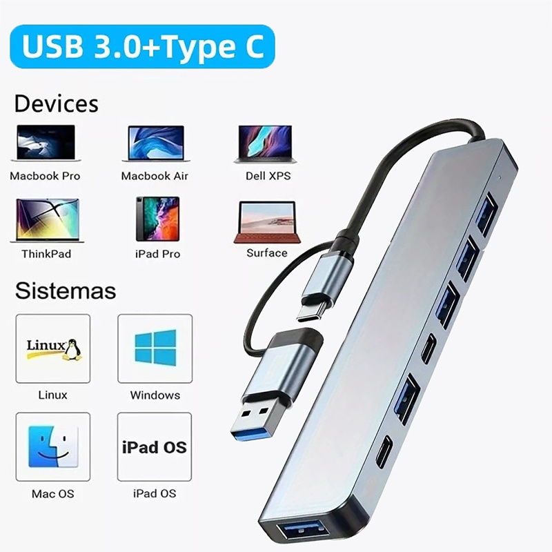 Usb Hub 7 Port - Hub USB 3.0 2 in 1