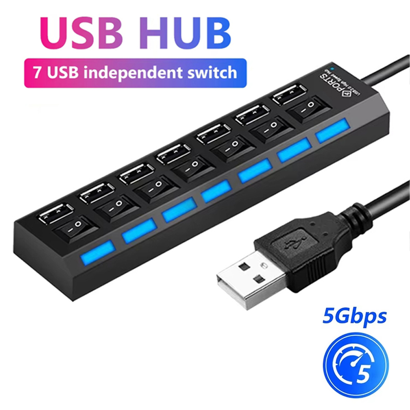 Usb Hub 7 Port - Splitter hub USB 2.0 a 7