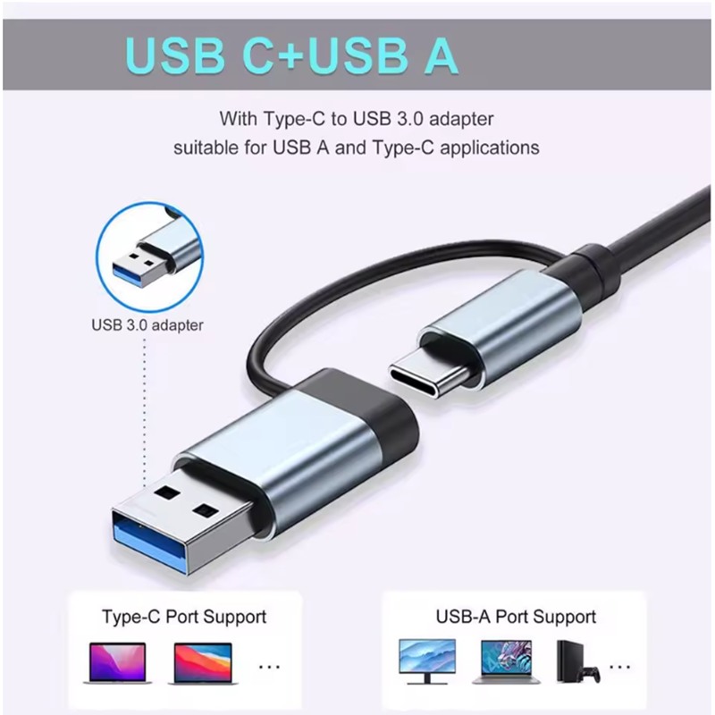 Hub USB A e C a 7 Porte, Conce - Usb Hub 7 Port recensione e prezzo