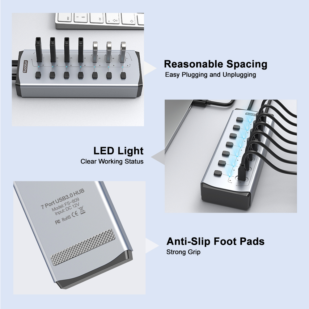 Hub USB Sipolar con Ricarica B - Usb Hub 7 Port recensione e prezzo